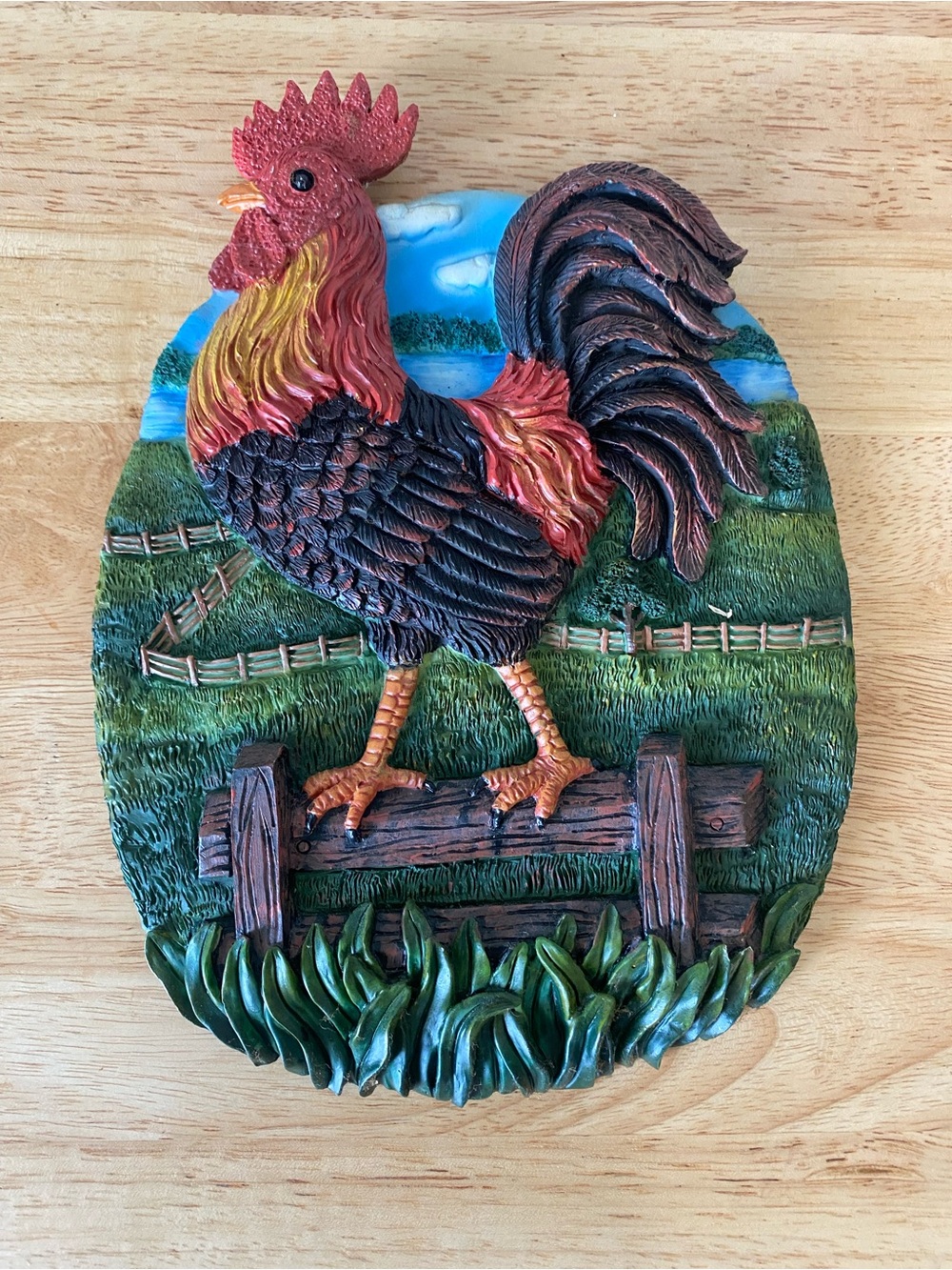 Vintage Rooster Wall Hanging Decor Farmhouse Rustic